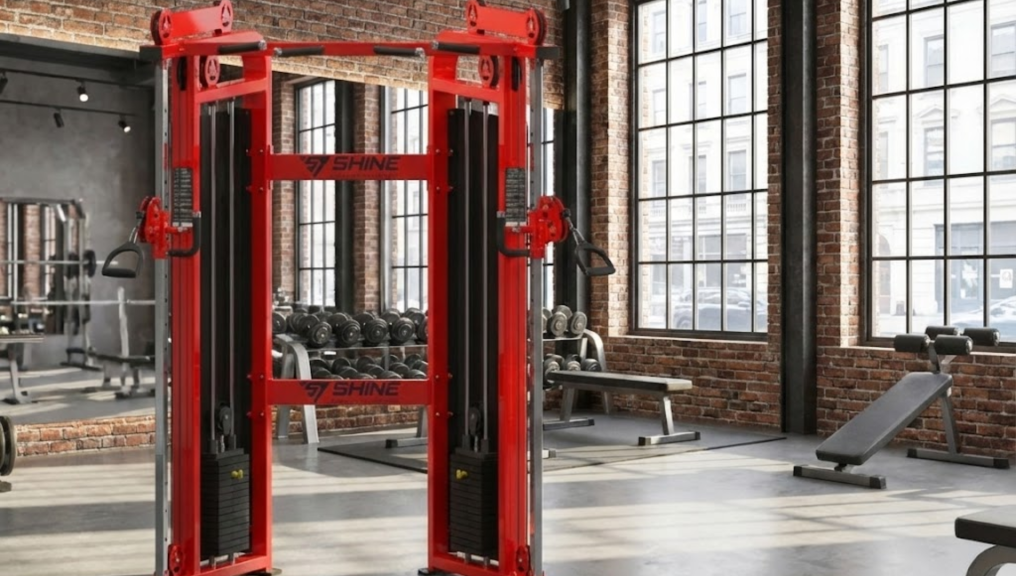 Heavy-duty functional trainer designed to support safe multi-user training in commercial gyms