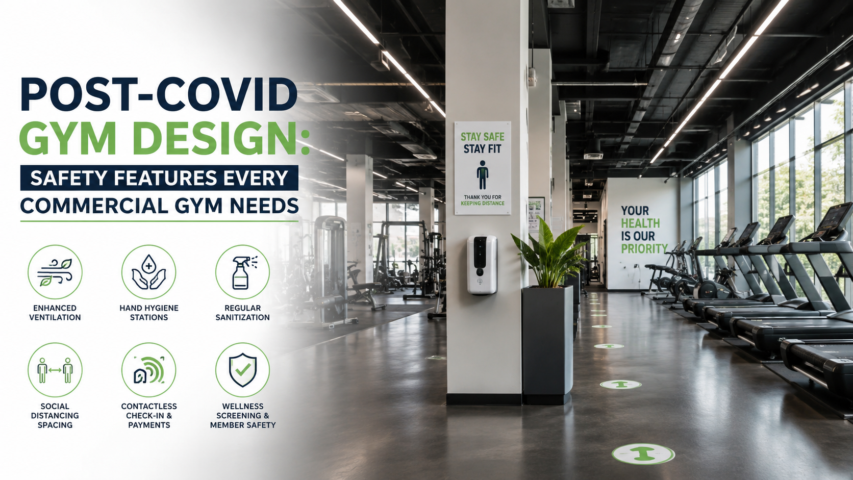 Post-COVID Gym Design Safety Features Every Commercial Gym Needs