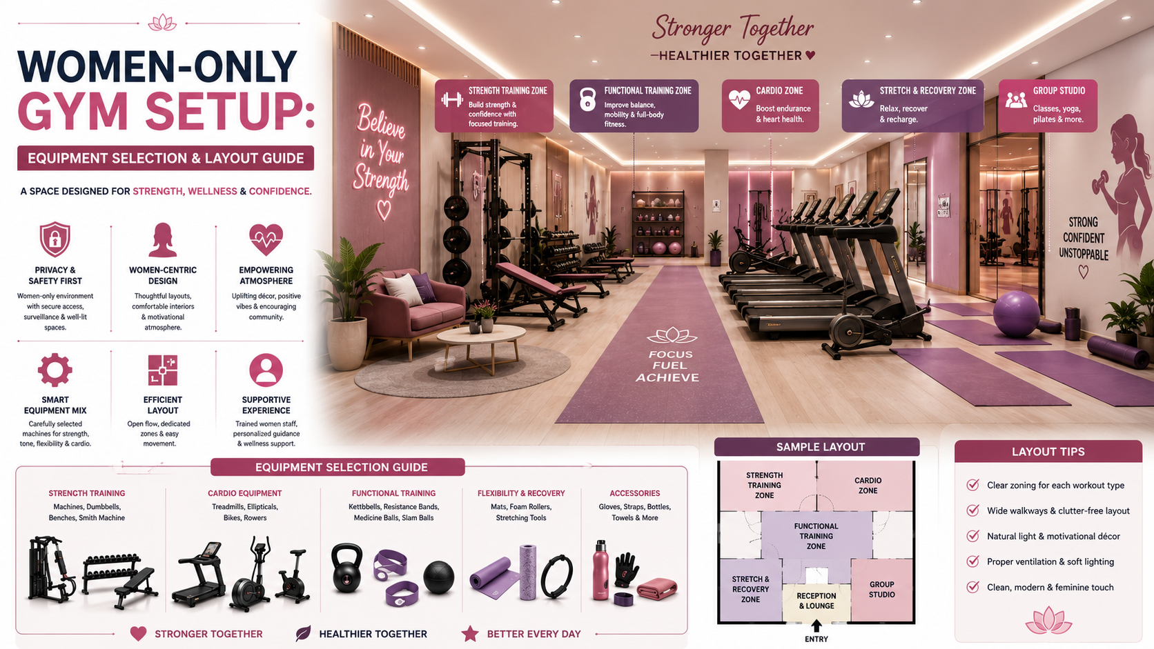 Women-Only Gym Setup