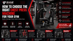 Commercial chest press machine with adjustable seat and pressing handles for gym strength training