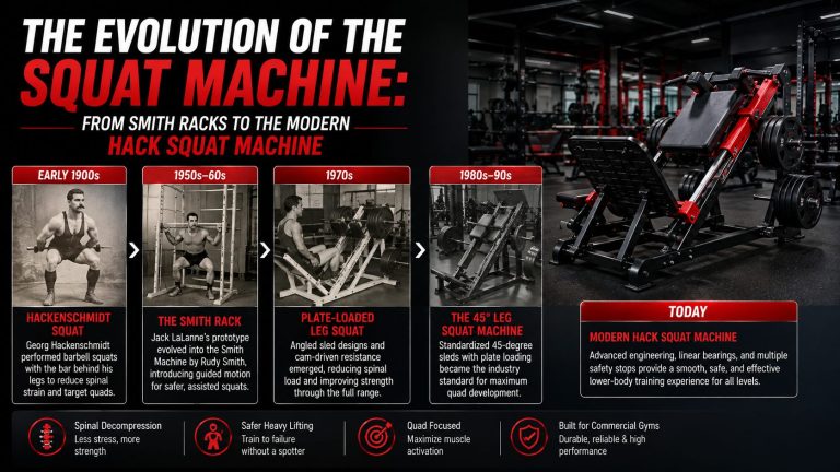 Modern hack squat and leg squat machine for commercial gyms